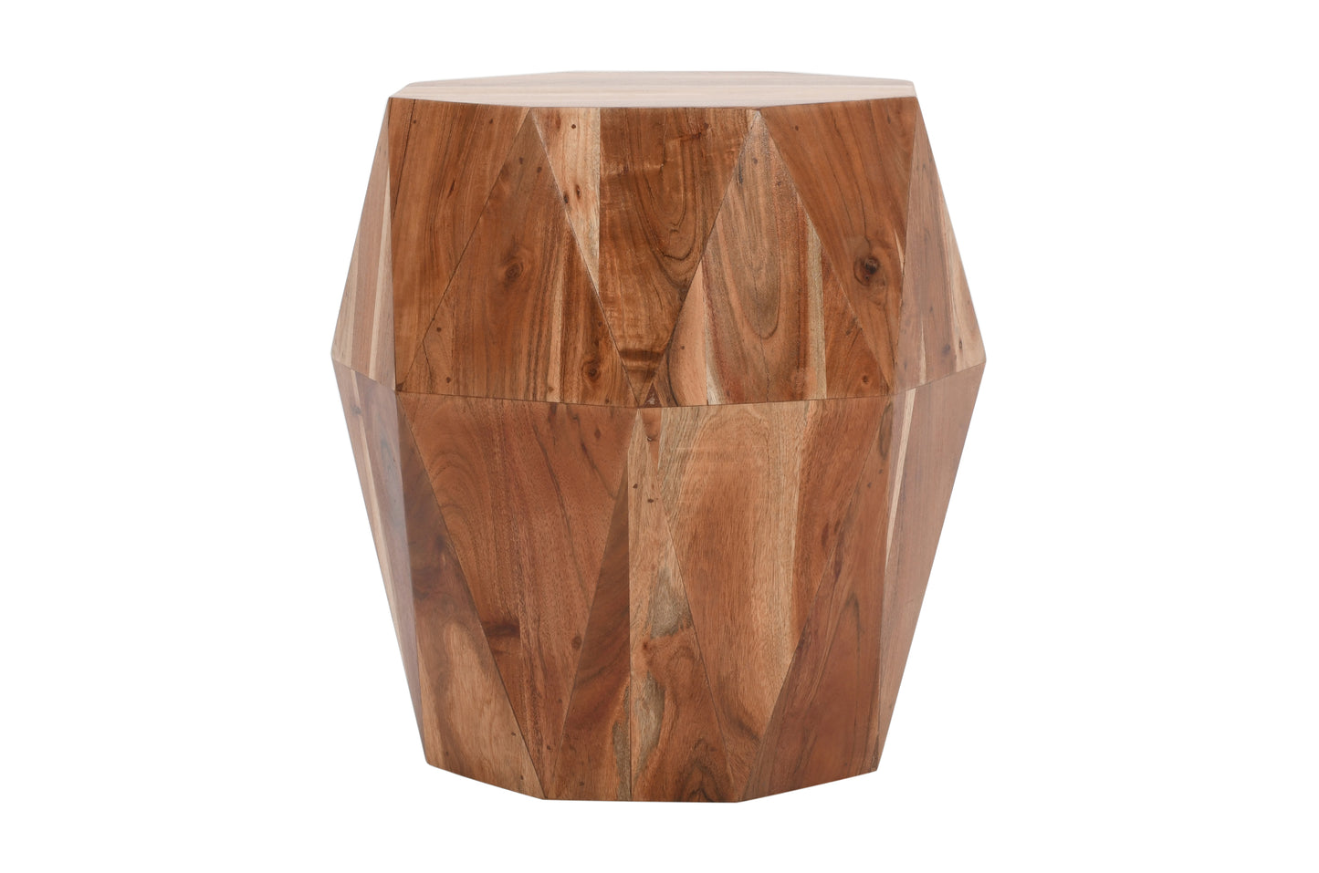 Artisanal End Side Table Octagon Top, 
Natural Brown