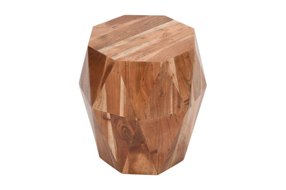 Artisanal End Side Table Octagon Top, 
Natural Brown