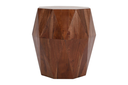 Artisanal End Side Table Octagon Top, 
Dark Brown