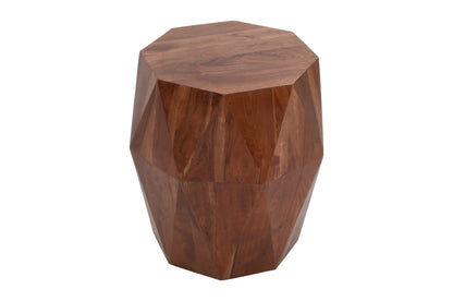 Artisanal End Side Table Octagon Top, 
Dark Brown