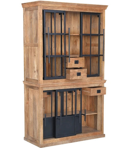 Industrial Range Display Cabinet 5 Drawer With Sliding Door