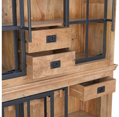 Industrial Range Display Cabinet 5 Drawer With Sliding Door
