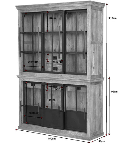 Industrial Range Display Cabinet 5 Drawer With Sliding Door