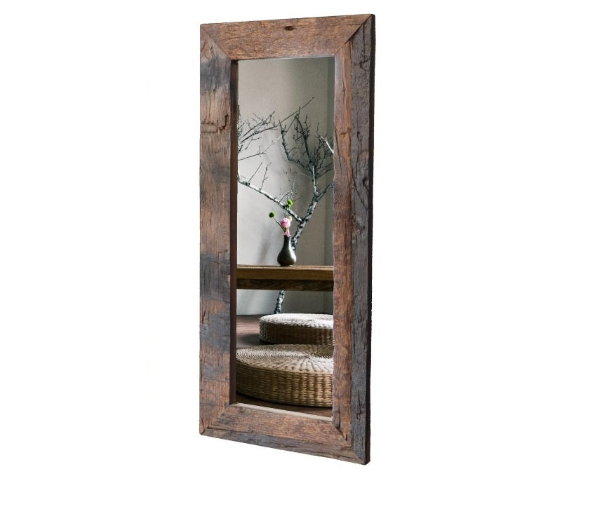 Driftwood With Reclaimed Wood Wall Mirror Frame Small