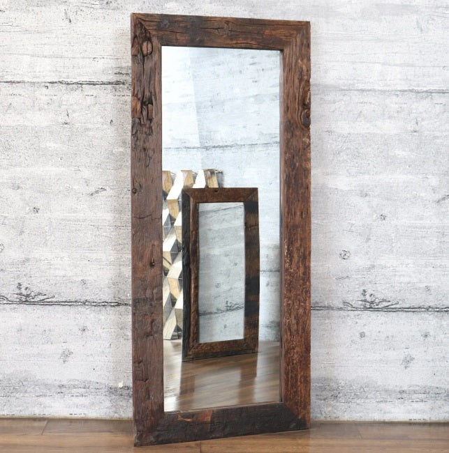 Driftwood With Reclaimed Wood Wall Mirror Frame Small