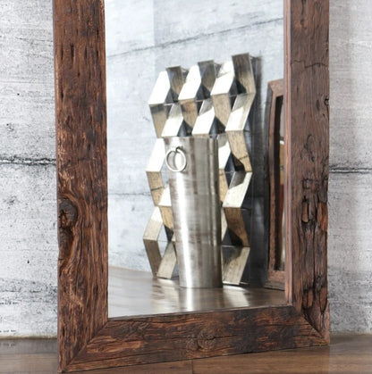 Driftwood With Reclaimed Wood Wall Mirror Frame Small