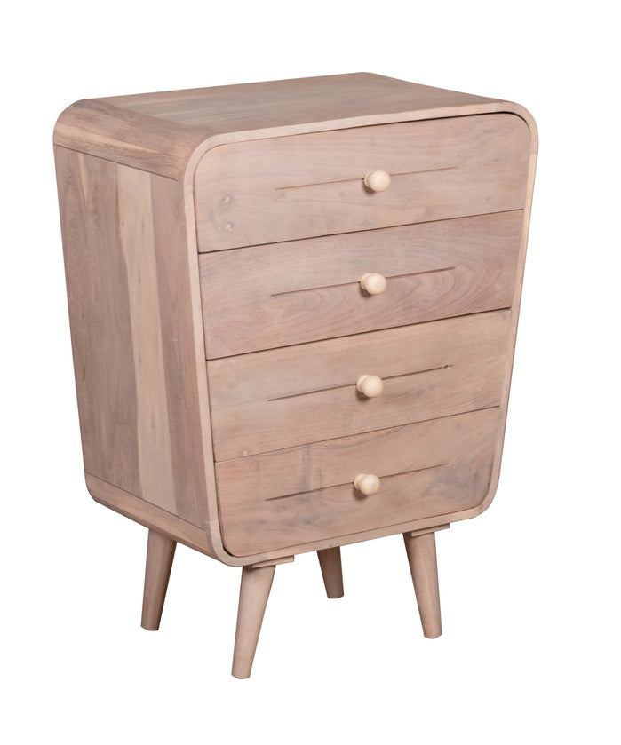 Stylish Gray 4 Drawer Chest