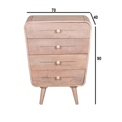 Stylish Gray 4 Drawer Chest