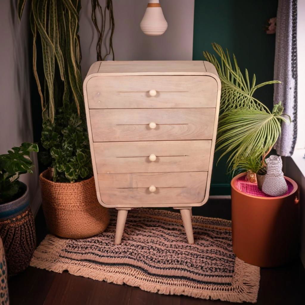 Stylish Gray 4 Drawer Chest