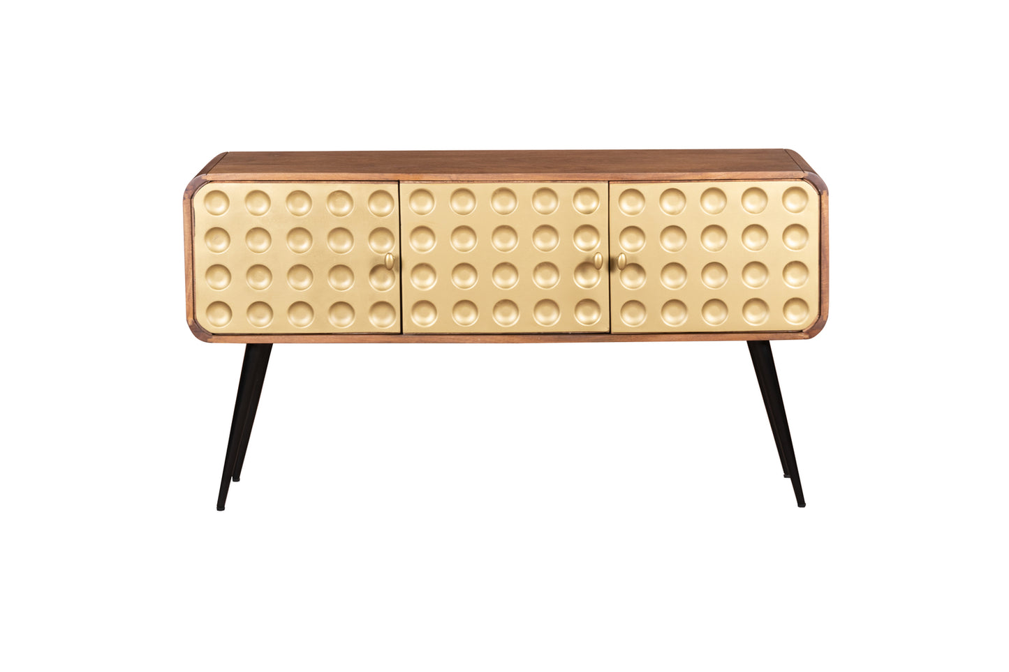 3D Stylish Golden 3 Door Console Table