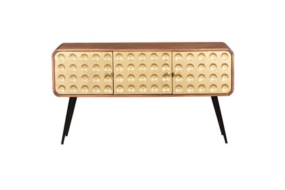 3D Stylish Golden 3 Door Console Table