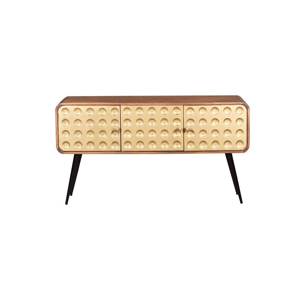 3D Stylish Golden 3 Door Console Table