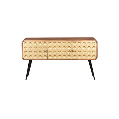 3D Stylish Golden 3 Door Console Table