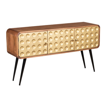3D Stylish Golden 3 Door Console Table