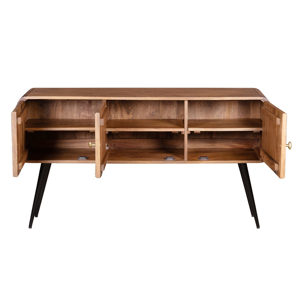 3D Stylish Golden 3 Door Console Table