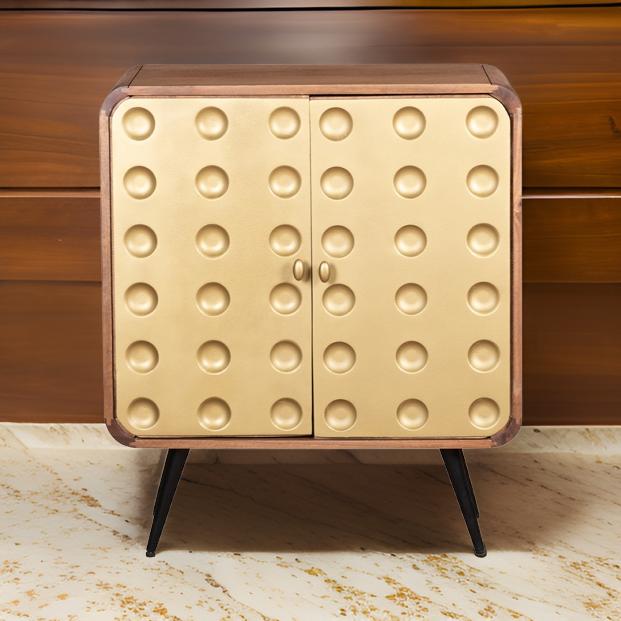 3D Stylish Golden 2 Door Sideboard Table