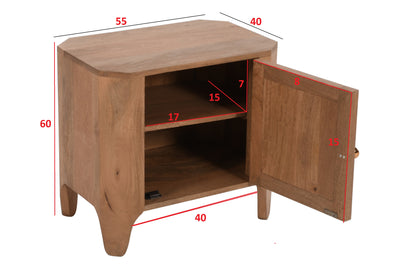 Heritage Oak 1 Door Bedside Table