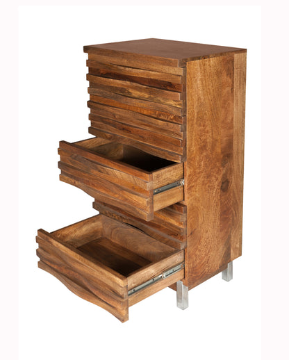 Waves 5 Drawer Chest With Iron Leg