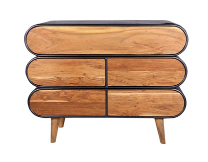 Mid-Century Modern Indo Iron 5 Drawers Sideboard