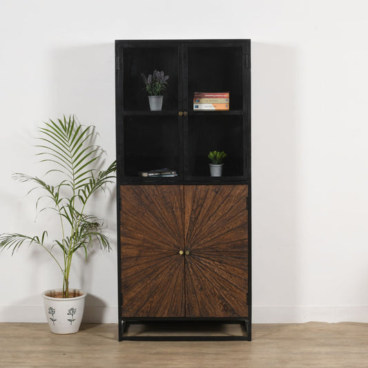 Home Decor Entrance Cabinet With 2 Doors Bookcase, Brown