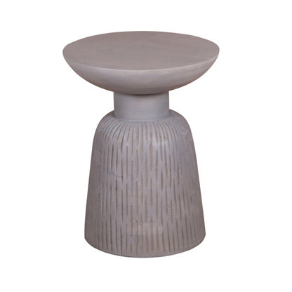 Round End Table Gray Finish