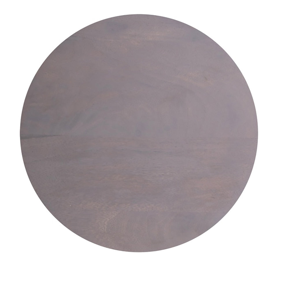 Round End Table Gray Finish