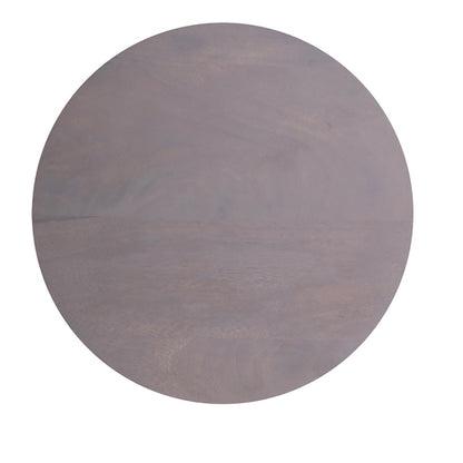 Round End Table Gray Finish