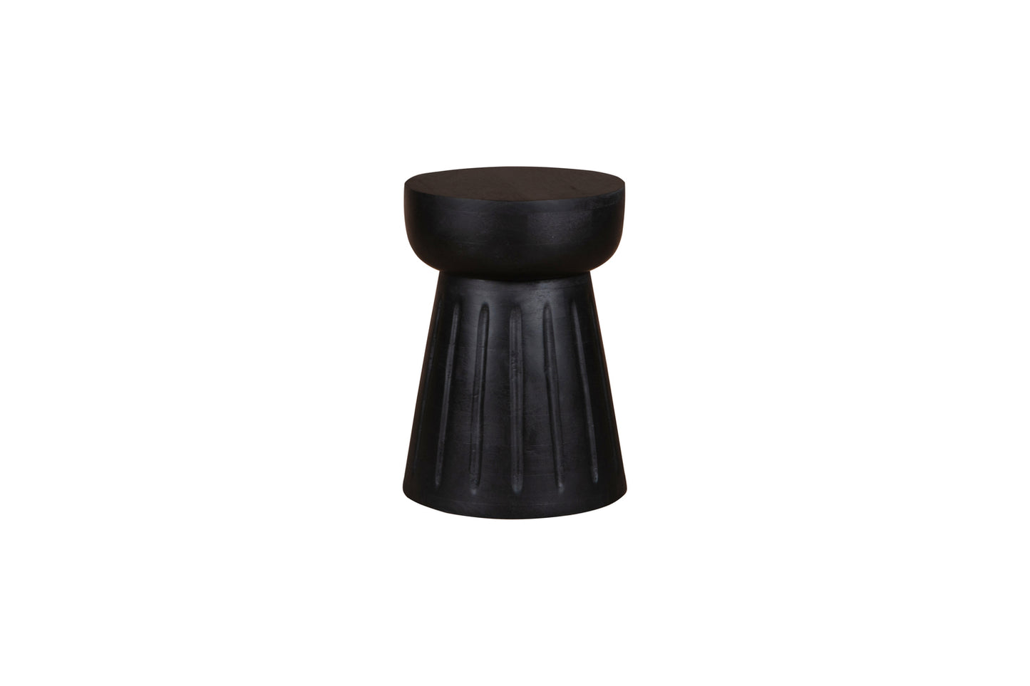 Round End Table Black Finish