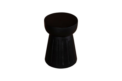 Round End Table Black Finish