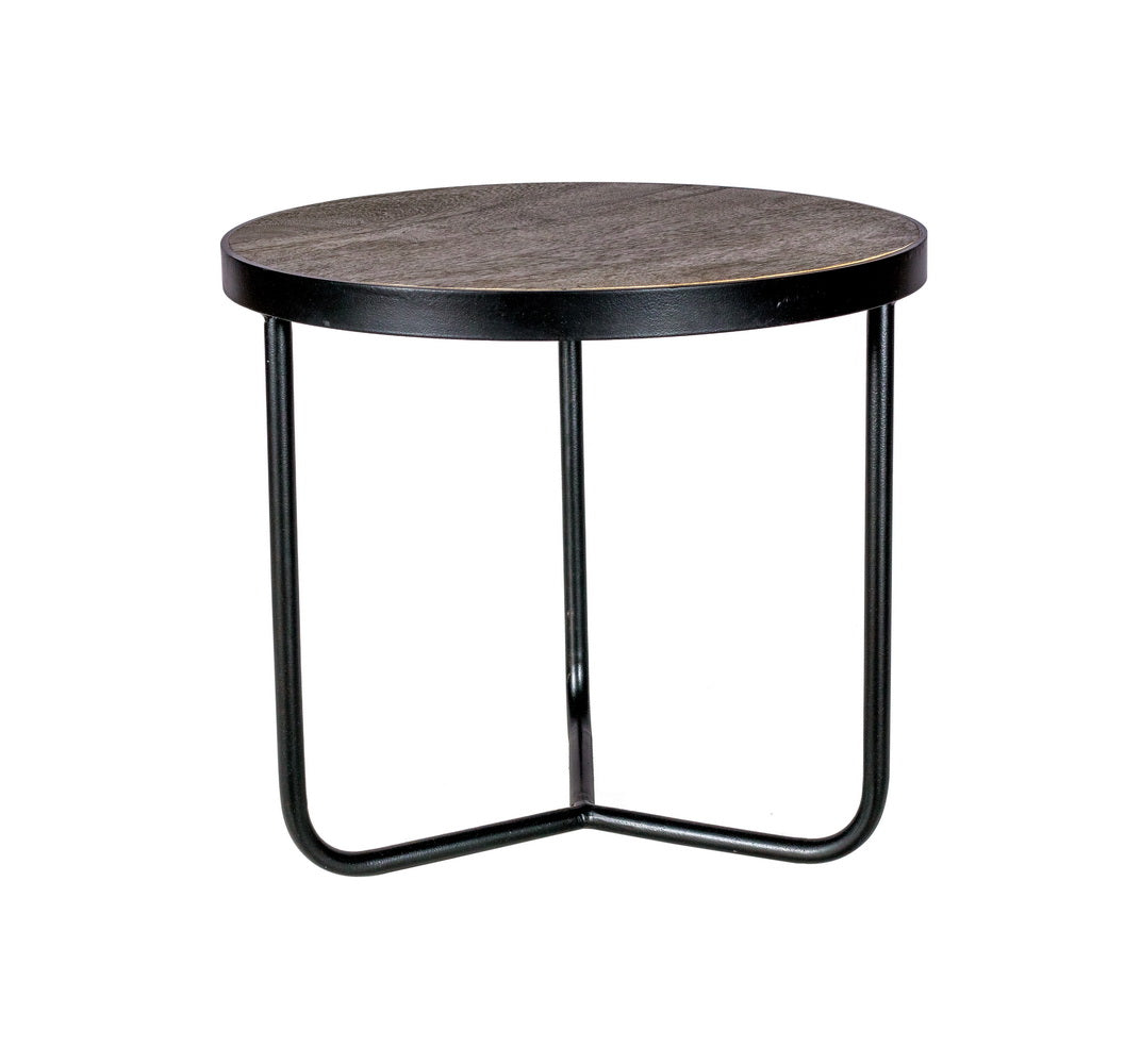 Industrial Center Table With Sleek Round Top