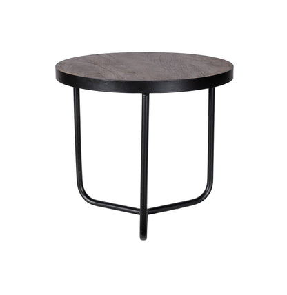 Industrial Center Table With Sleek Round Top