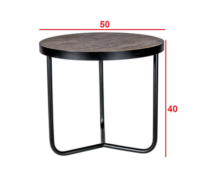 Industrial Center Table With Sleek Round Top