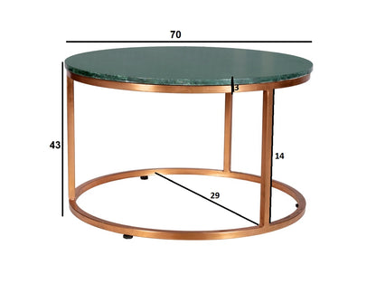 Indian Hub Nesting Table & Coffee Table With Metal Frame & Marble