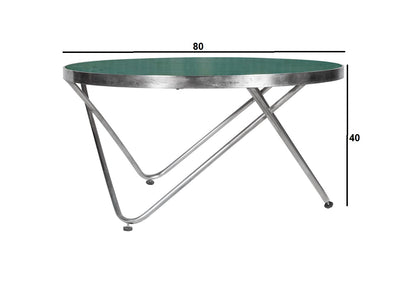 Handcrafted Metal Frame Coffee Table with Top White Marble