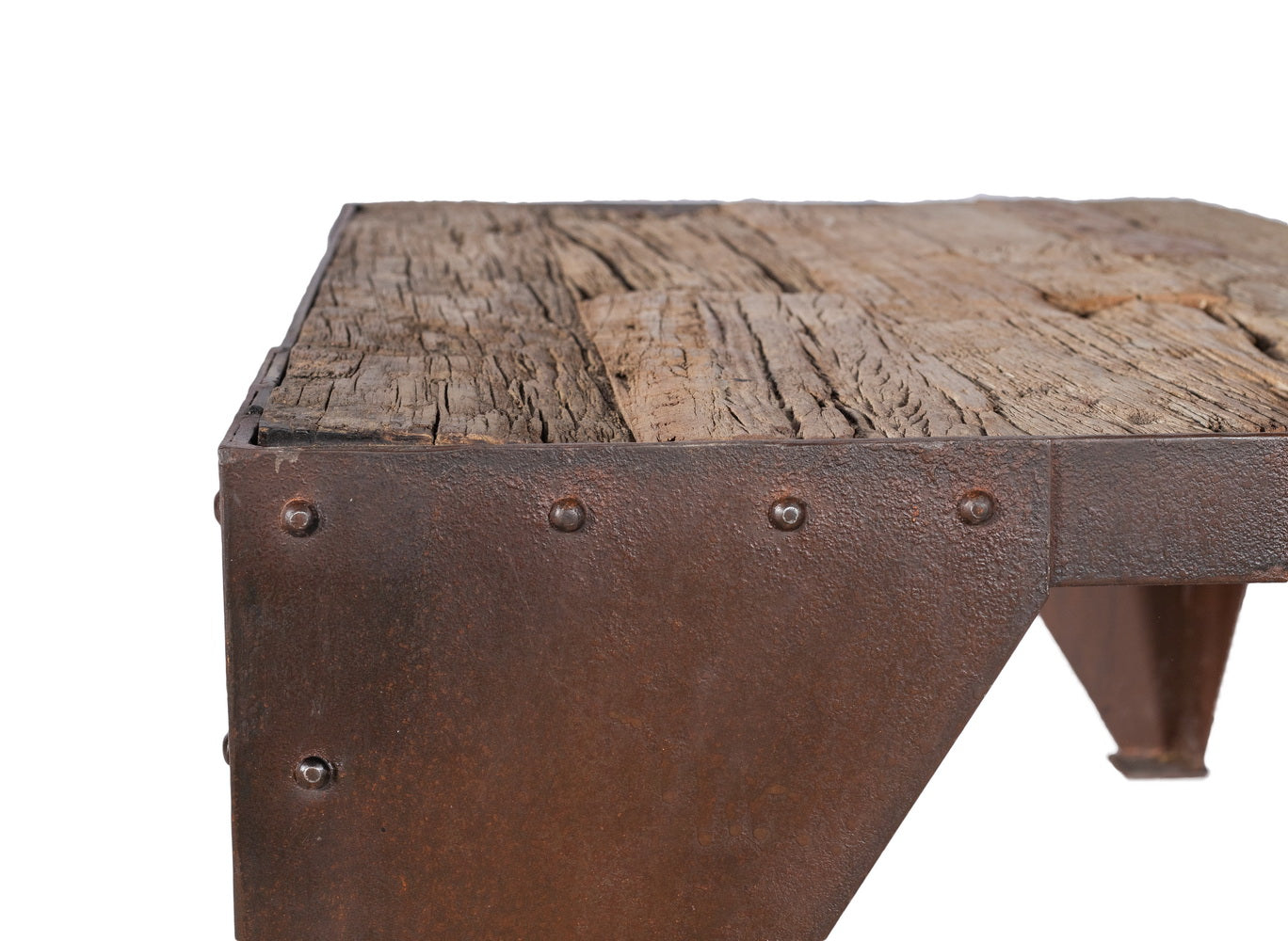 Reclaimed Wood Furniture Rectangle Hardwood Metal Coffee Table