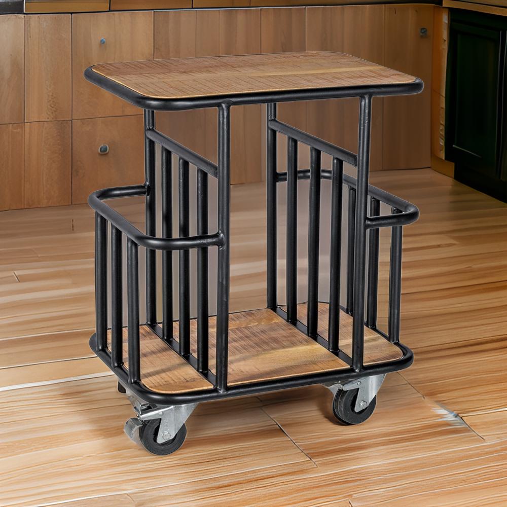 Indian Hub Serving Trolley Industrial Design Wood