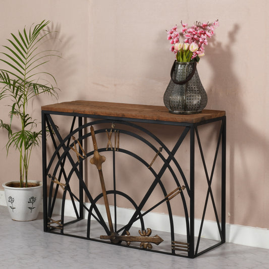 Vintage Clock Console Table