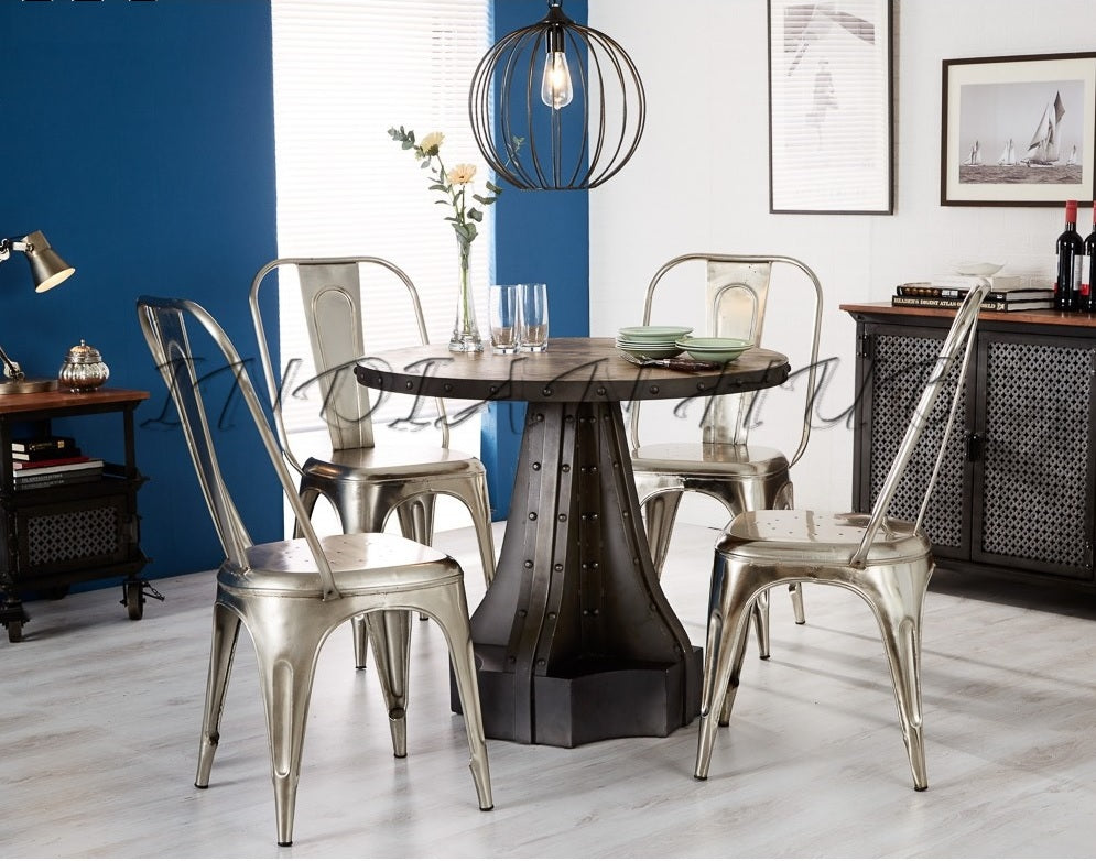 Industrial Apothecary Round Dining Table