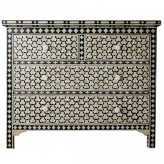 Art Deco Inlay Black & White Sideboard