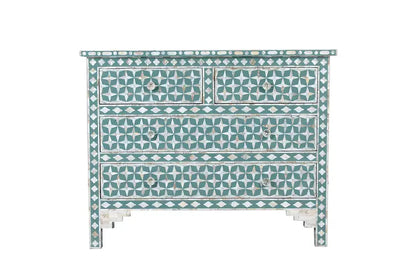 Art Deco Inlay Green Sideboard