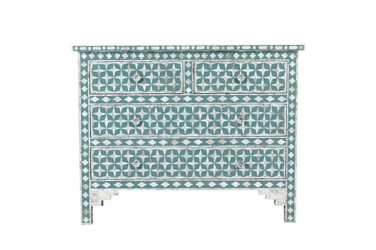 Art Deco Inlay Green Sideboard