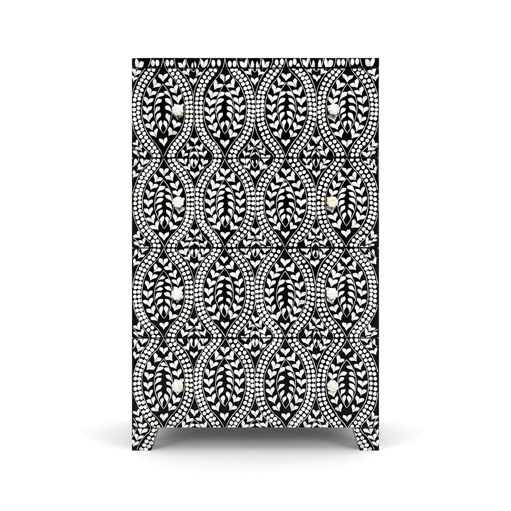 Bohemian Bloom Black Cabinet