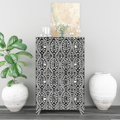 Bohemian Bloom Black Cabinet