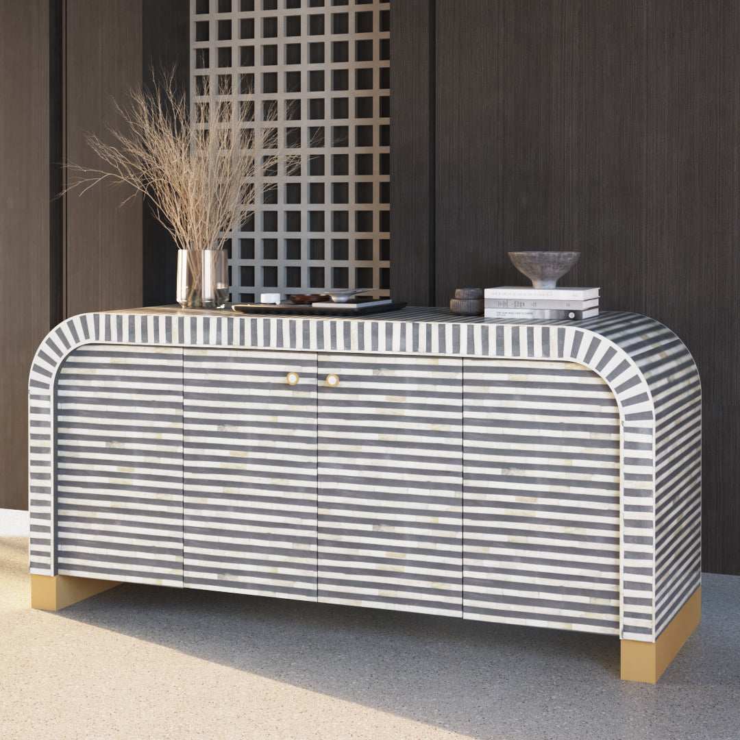 Elegant Vine Dark Grey Sideboard