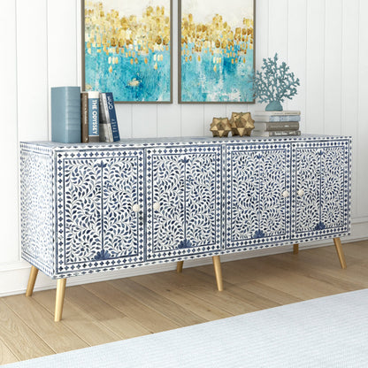 Vintage Luxe Blue & White Media Unit