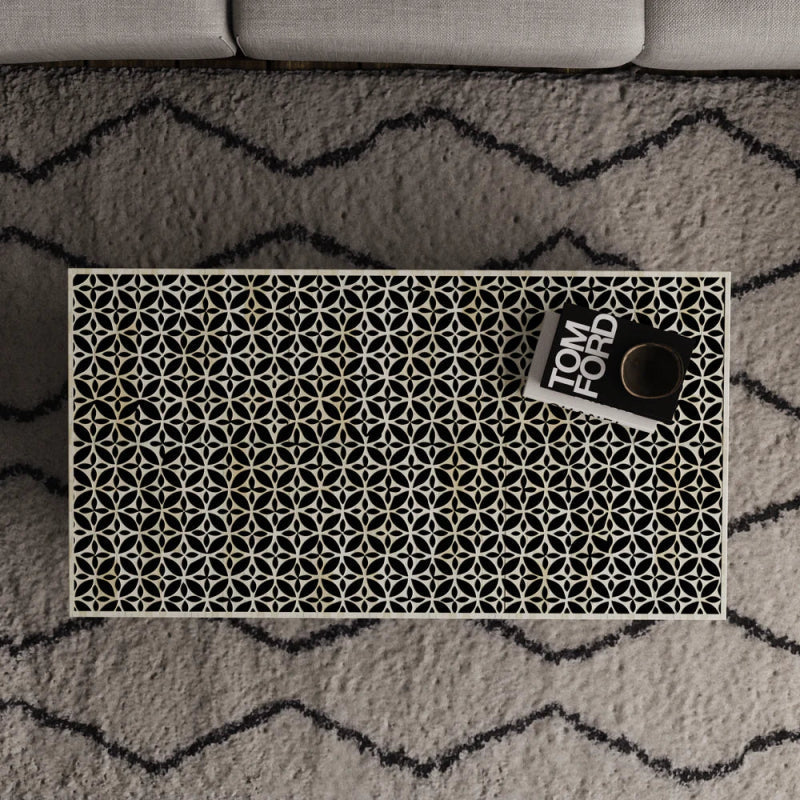 Eternal Bloom Black & White Coffee Table