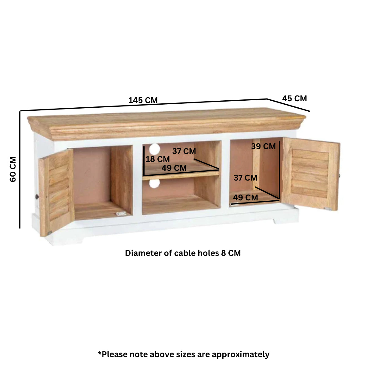 Pure Life 2 Door Tv Cabinet