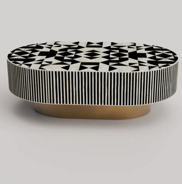 Chevron Charm White & Black Coffee Table