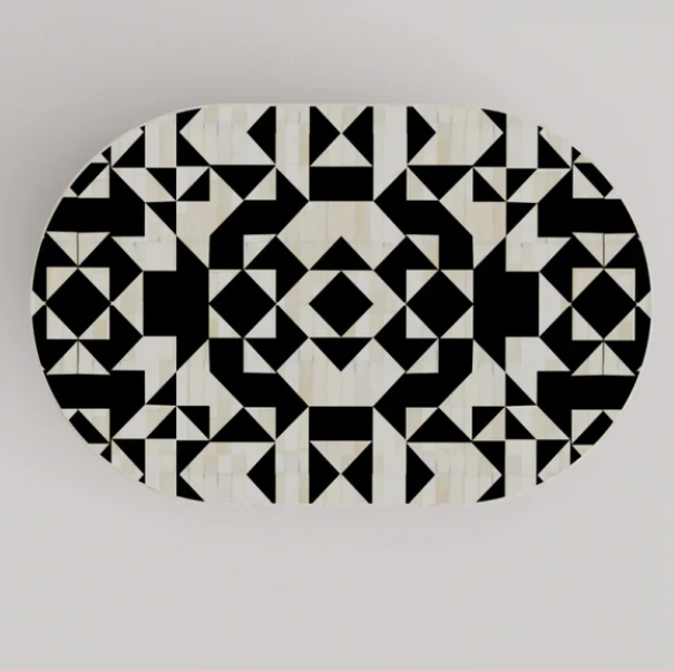 Chevron Charm White & Black Coffee Table