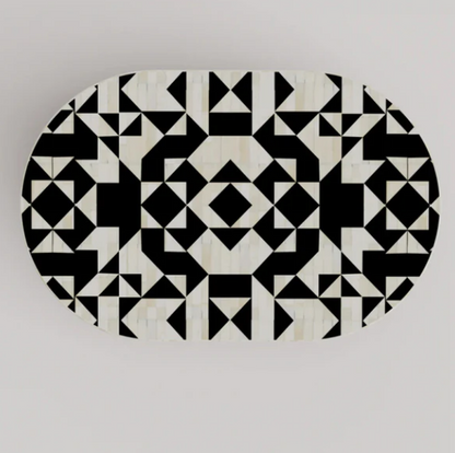 Chevron Charm White & Black Coffee Table